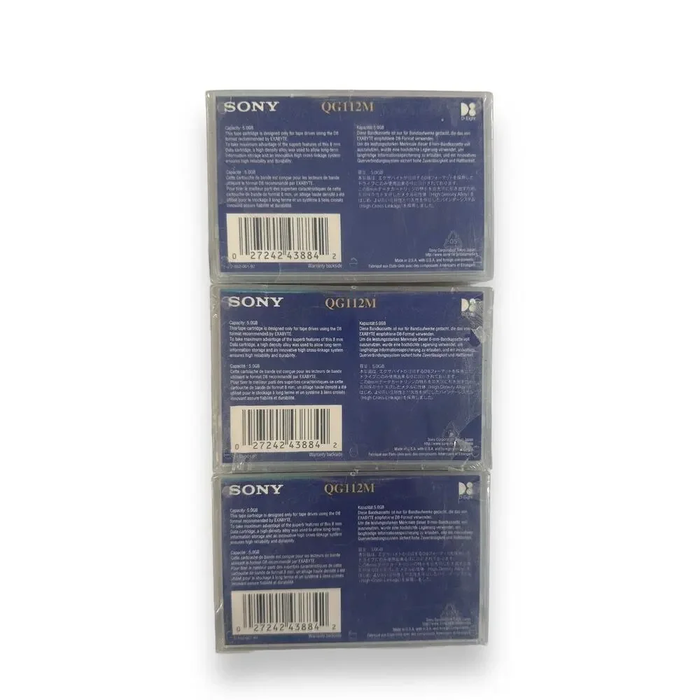 SONY Data Tape Cartridges QG112M 5.0GB 112M New Factory Sealed Lot of 3